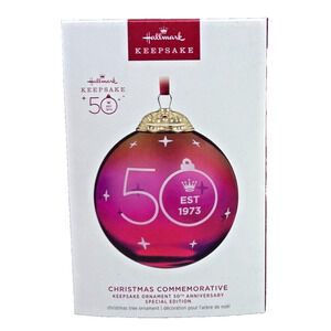 Hallmark CHRISTMAS COMMEMORATIVE Keepsake Ornament 50th Anniversary 2023 Special